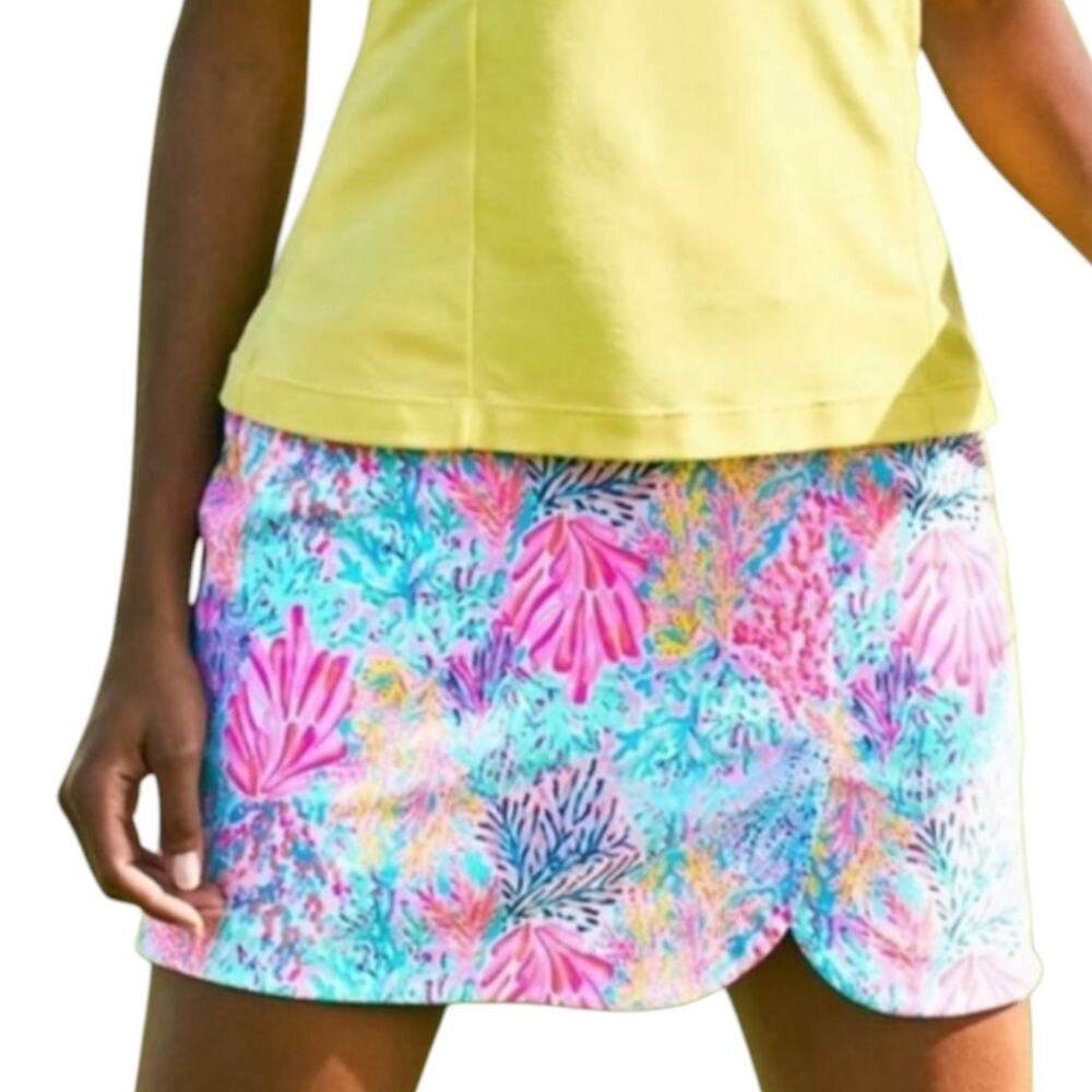 Lilly Pulitzer Luxletic UPF 50+ Monica Skort Splashdance Print Size 16
